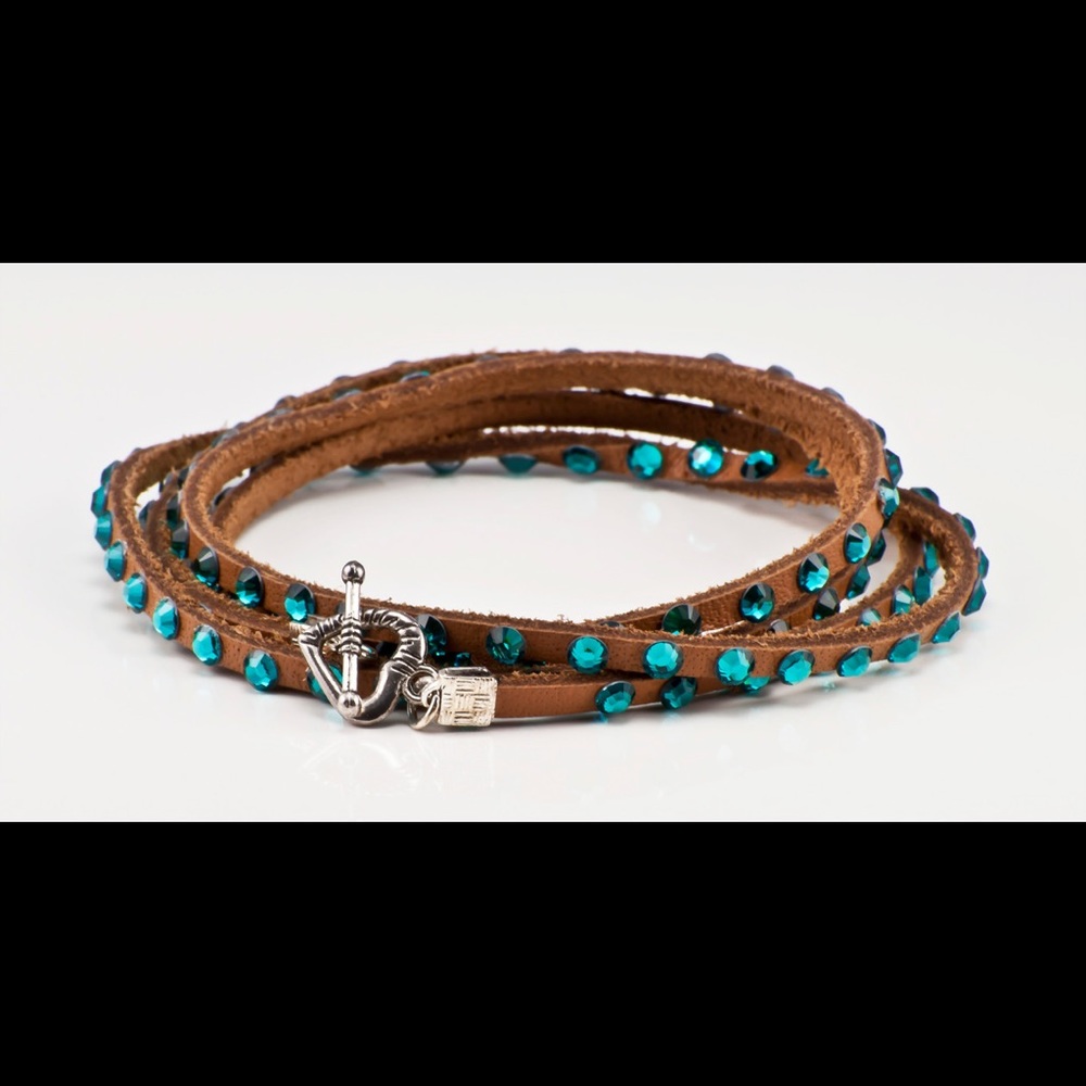 Swarovski crystal wrap bracelet in tan